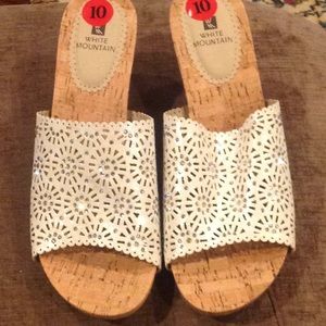 Glitzy cork wedges new w/out tags
